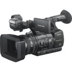 Sony HXR-NX5R NXCAM professional camcorder with built-in LED light, 3 CMOS sensors, and 20x optical zoom for high-quality video recording.