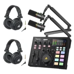 Maono Podcast Production Studio bundle for two people in Kenya – professional audio mixer, XLR mics & accessories for podcasting & streaming.