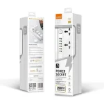 LDNIO 2500W Power Strip Extension Cable with 5 AC sockets and 6x USB Ports - heavy-duty multi-plug for cameras, phones, and electronics in Kenya