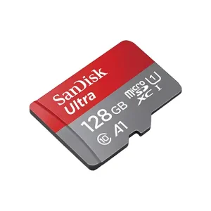 SanDisk 128GB Ultra UHS-I microSDXC Memory Card with SD Adapter for DSLR and action cameras in Kenya - high-speed storage for video and photo capturing.