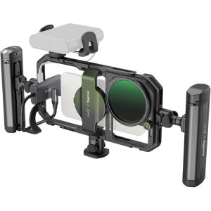 SmallRig x Brandon Li All-in-One Mobile Video Cage with dual handles and filter mount for smartphone filmmaking in Kenya.