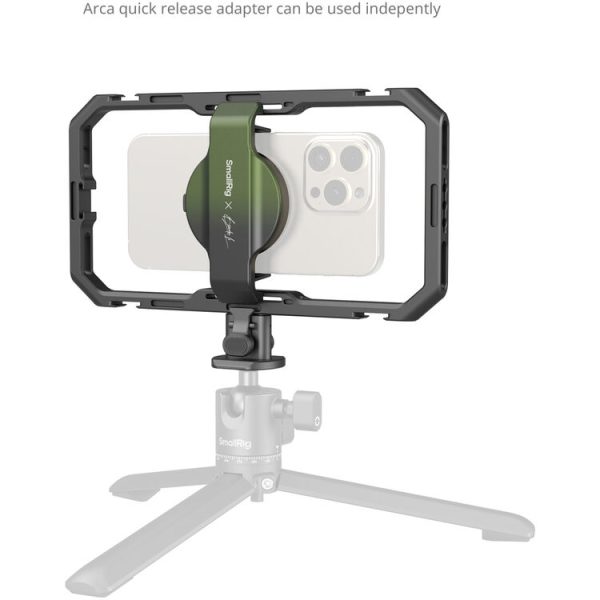 SmallRig x Brandon Li All-in-One Mobile Video Cage with dual handles and filter mount for smartphone filmmaking in Kenya.
