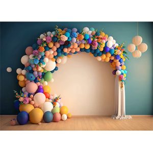 Colorful Balloon Party Photography Background for birthday studio shoots at Camera Stuff Kenya.