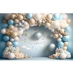 Golden Blue Balloon Arch Birthday Photography Background for professional studio shoots at Camera Stuff Kenya.