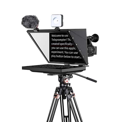 Desview DT20 Dual-Screen 20 inch Teleprompter Kit Kenya with two synchronized displays for interviewer and guest prompting