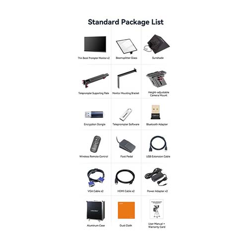 Desview DT20 Dual-Screen 20 inch Teleprompter Kit Kenya with two synchronized displays for interviewer and guest prompting