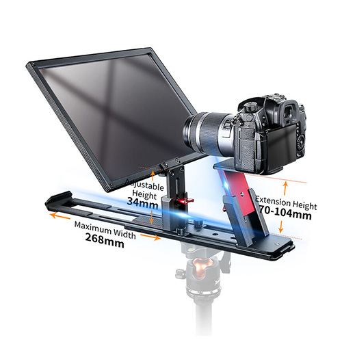 Desview T12S 12.9 inch Portable Teleprompter Kenya with large beamsplitter glass for tablets and smartphones