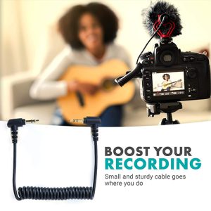 3.5mm TRS to TRS coiled angled audio cable for cameras, microphones, and mobile devices in Kenya