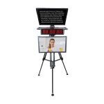 Desview DT24-M Dual-Screen High-Bright Teleprompter with 24-inch monitors for studios.