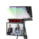 Desview DT24-M Dual-Screen High-Bright Teleprompter with 24-inch monitors for studios.