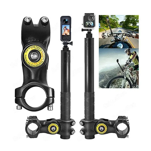 Professional Motorcycle Handlebar Mount for Action Cameras on a bike in Nairobi. Motorcycle handlebar mount for GoPro and Insta360 in Kenya Heavy-duty Motorcycle Handlebar Mount for Insta360 and GoPro cameras.