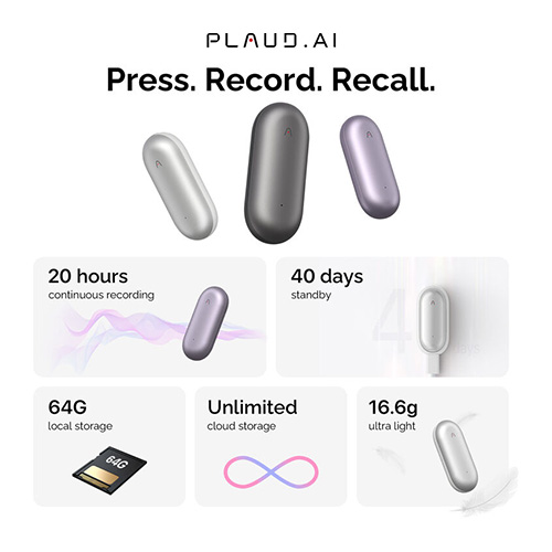 Plaud NotePin AI Voice Recorder worn as a smart pin for professional note-taking in Kenya.