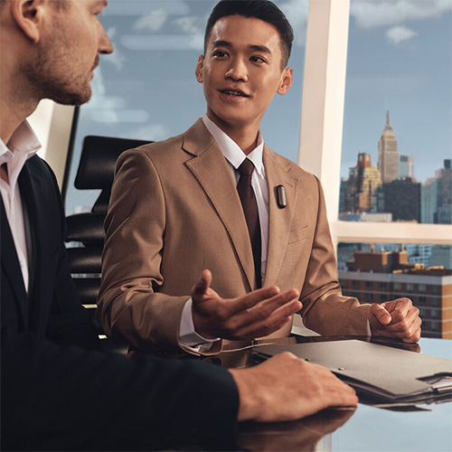 Plaud NotePin AI Voice Recorder worn as a smart pin for professional note-taking in Kenya.