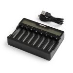 8-Bay Smart Battery Charger Kenya with USB Type-C and LED indicators for AA AAA NiMH batteries at Camera Stuff Kenya