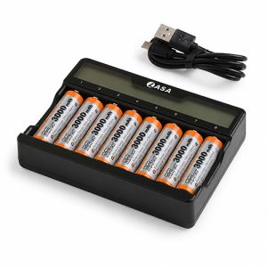 8 Bay Smart LCD Battery Charger with 8 AA Rechargeable Batteries in Kenya