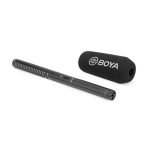 BOYA shotgun microphone BY-PVM3000S mounted on a camera