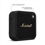 Marshall Willen II speaker in black and brass shown with camera gear at Camera Stuff Kenya